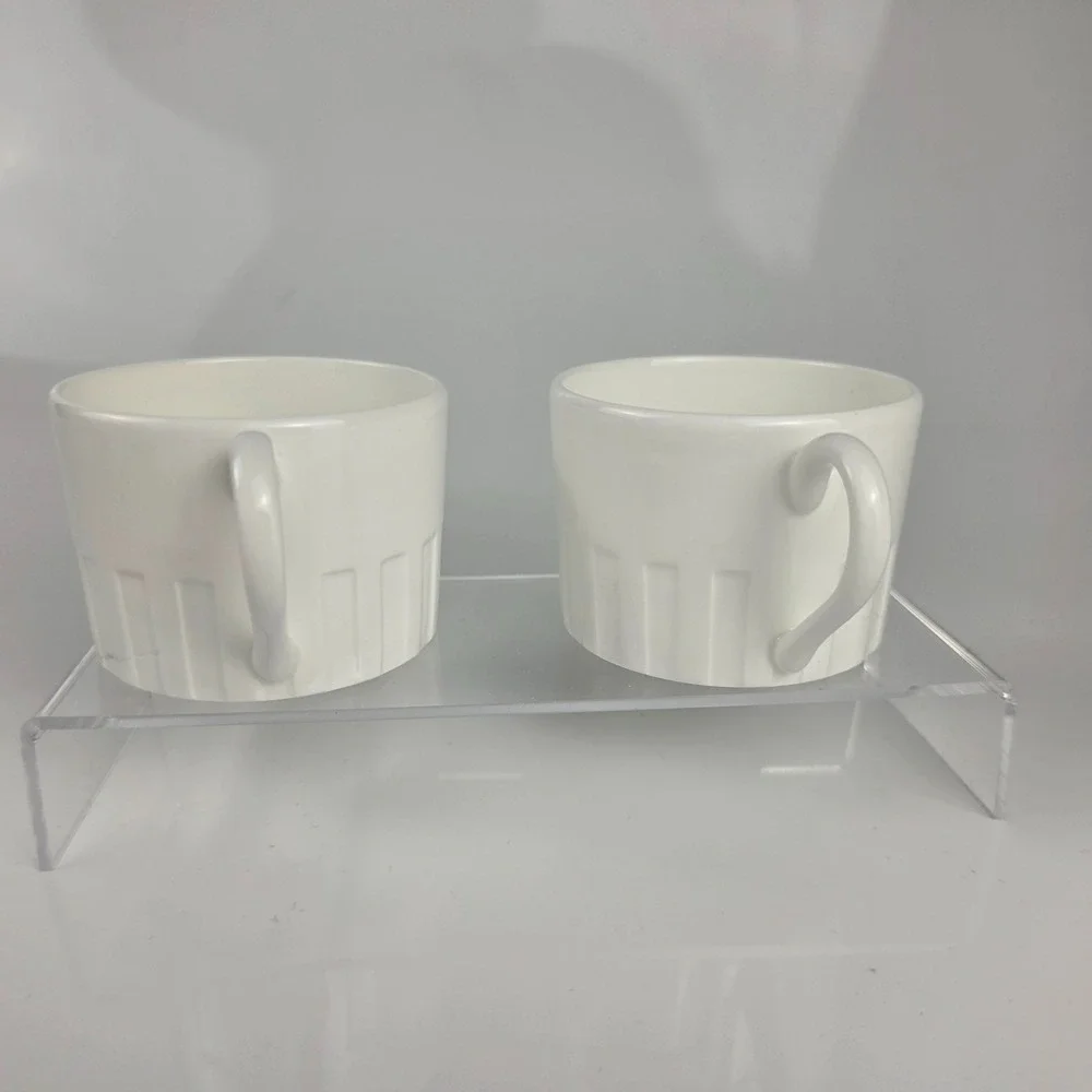 Wedgwood Colosseum Flat Cup & Saucer Set of 2 Pairs Bone China England
